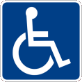 Pictogramme d'une personne handicapée.