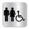 pictogramme universel de toilette prsentant l'homme et la femme ainsi que le fauteuil roulant.
